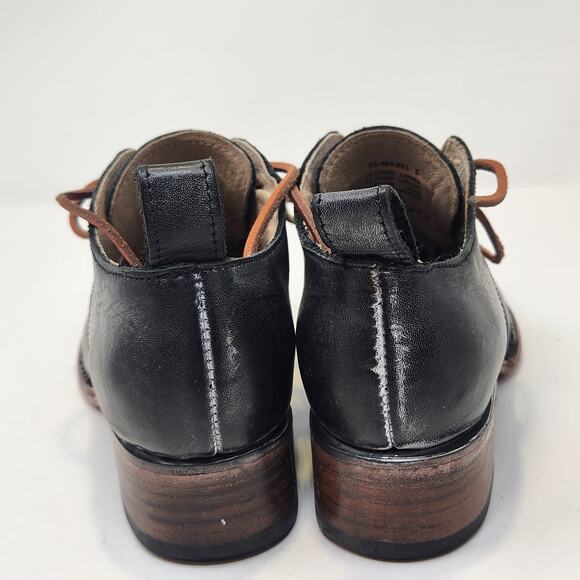 Freebird Women Mabel Distressed Black Leather Oxford Slip On Shoes Size 5 Casual - Picture 6 of 8